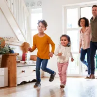 Family entering a pest-free home